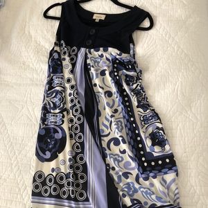 Chic Navy Scarf Design Dress